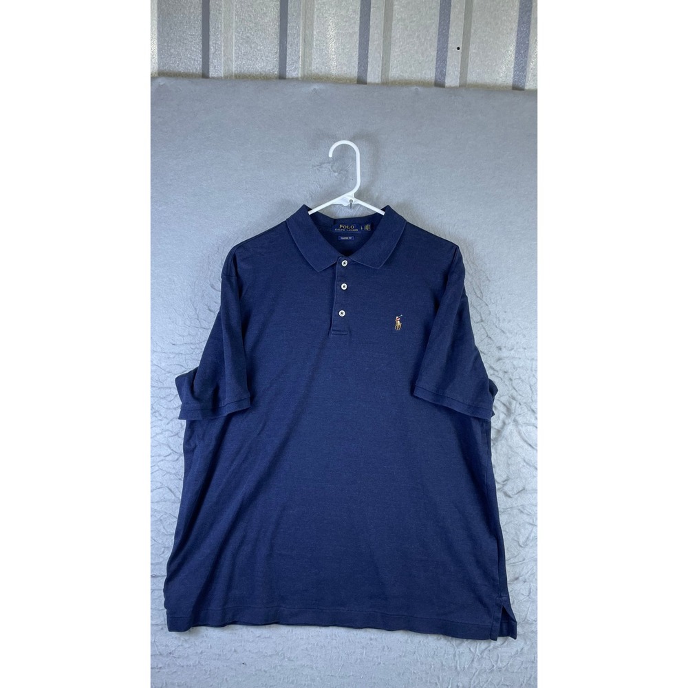 Polo Ralph Lauren Polo Shirt Men Large Blue Excellent Classic Fit Short Sleeve